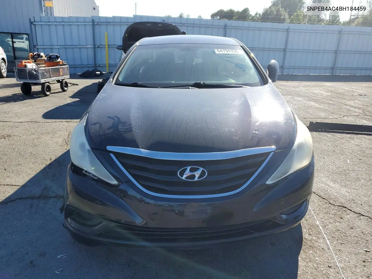 2011 HYUNDAI SONATA VIN 5NPEB4AC4BH184459 — фото 5