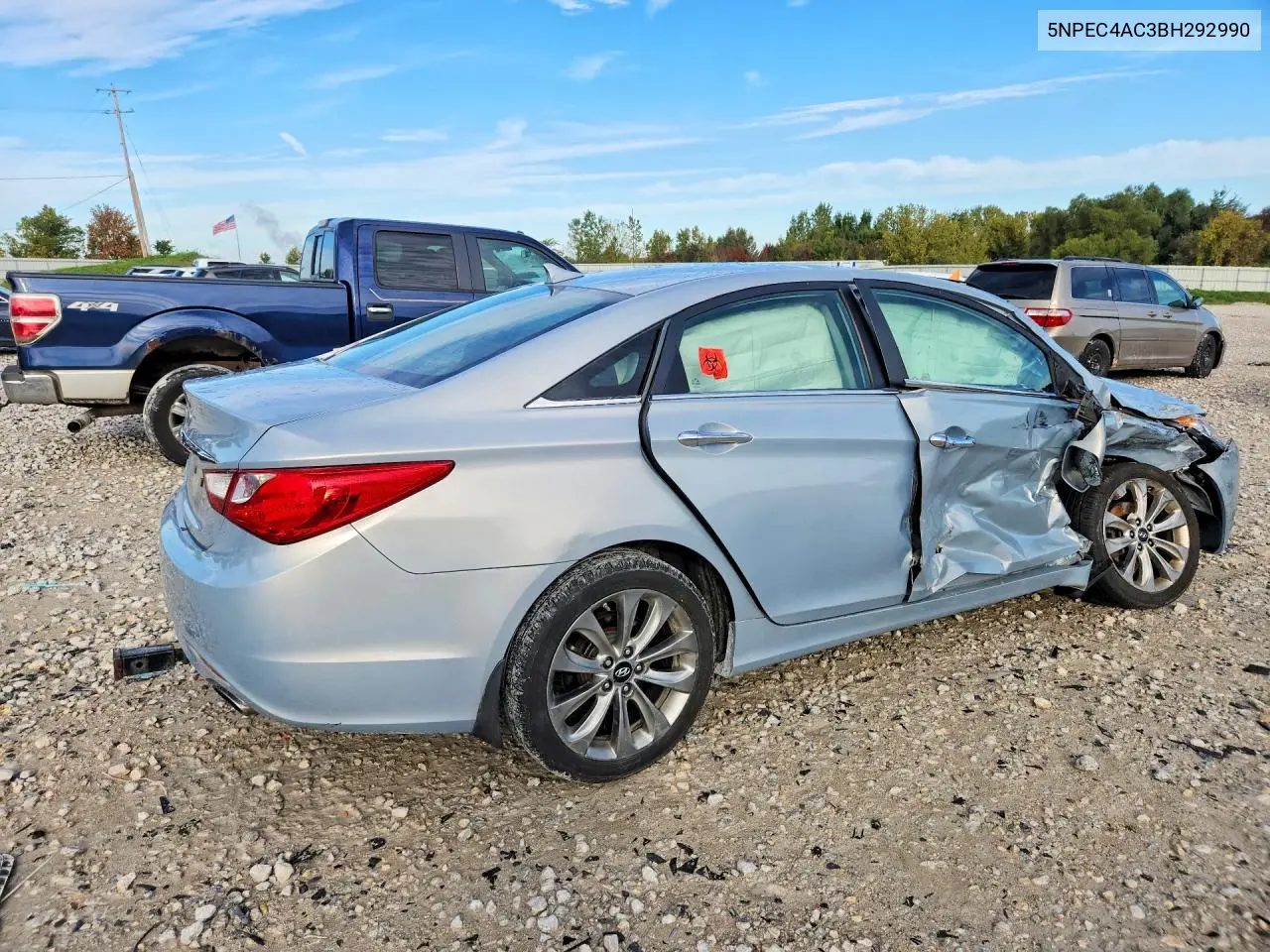 2011 HYUNDAI SONATA VIN 5NPEC4AC3BH292990 — фото 3