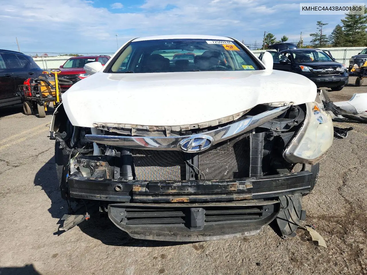 2011 HYUNDAI SONATA VIN KMHEC4A43BA001805 — фото 5