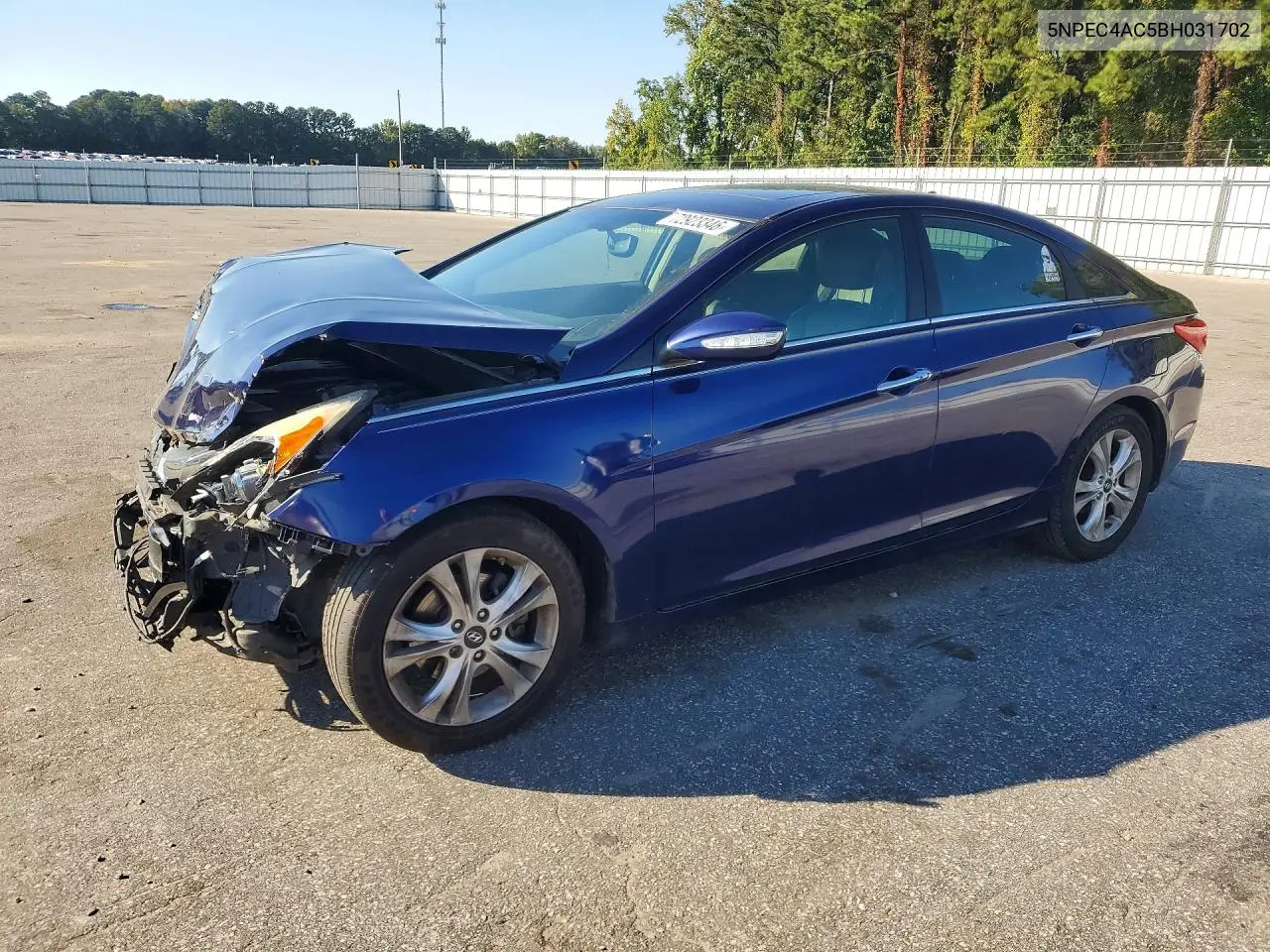 HYUNDAI SONATA 2011, VIN 5NPEC4AC5BH031702