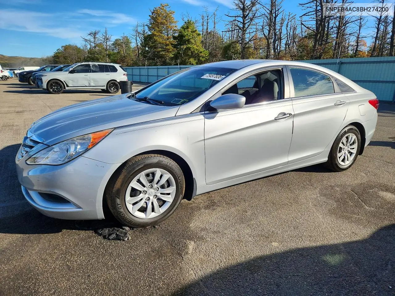 HYUNDAI SONATA 2011, VIN 5NPEB4AC8BH274200