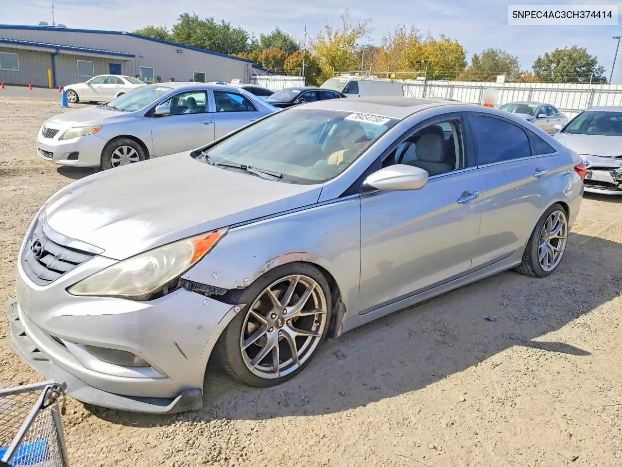 2012 HYUNDAI SONATA VIN 5NPEC4AC3CH374414 — фото 2