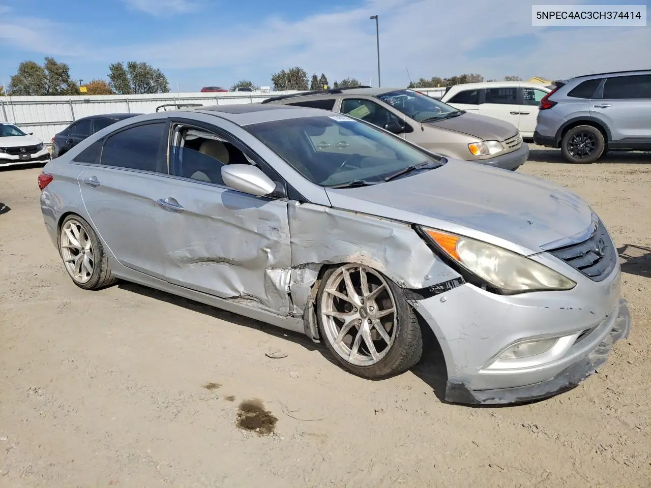2012 HYUNDAI SONATA VIN 5NPEC4AC3CH374414 — фото 5