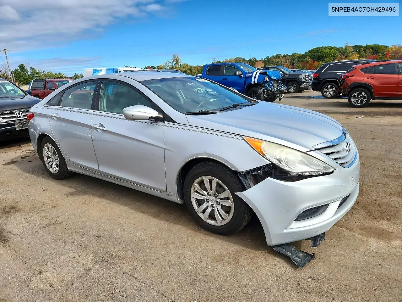 2012 HYUNDAI SONATA VIN 5NPEB4AC7CH429496 — фото 4
