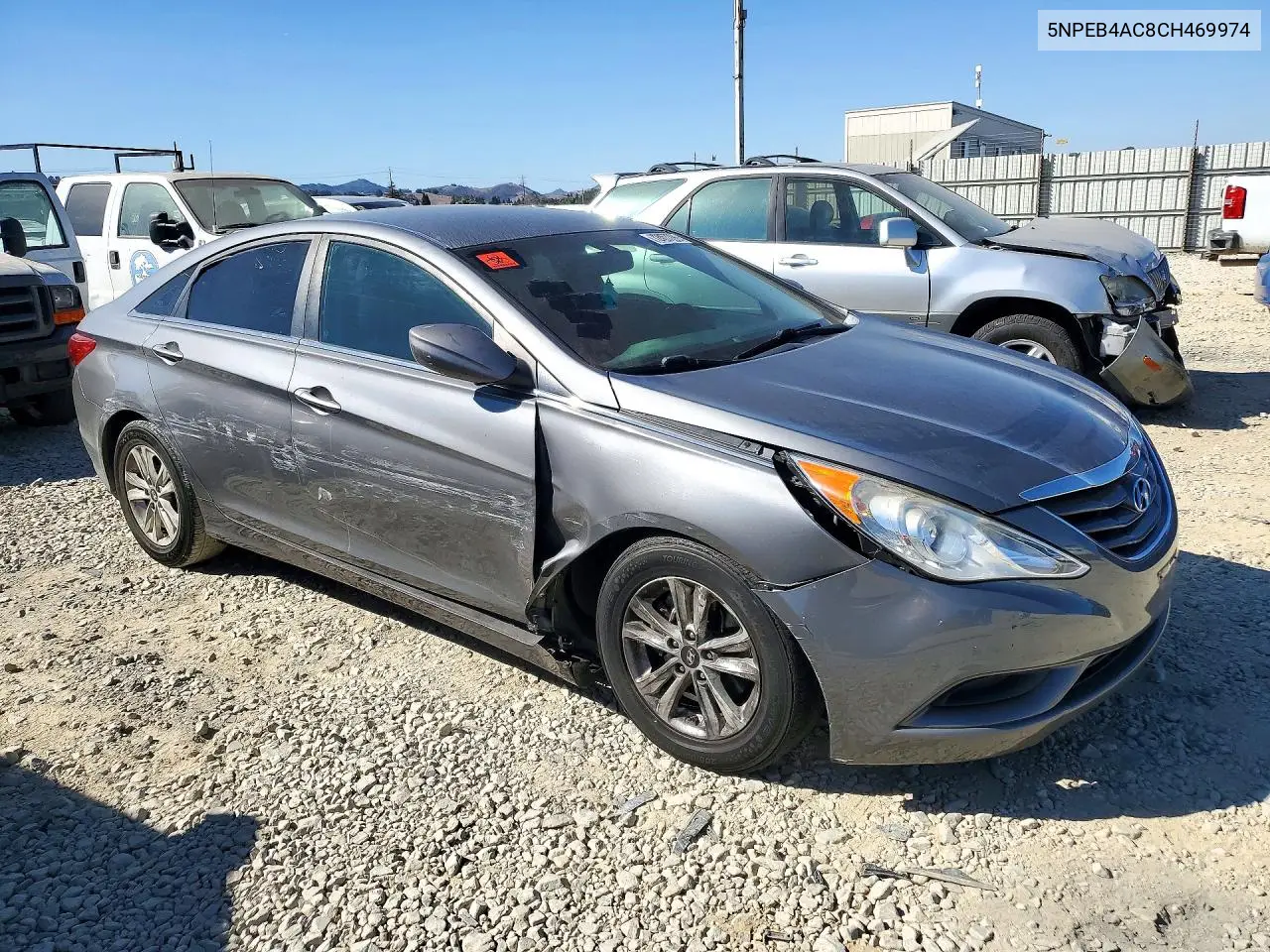 2012 HYUNDAI SONATA VIN 5NPEB4AC8CH469974 — фото 4