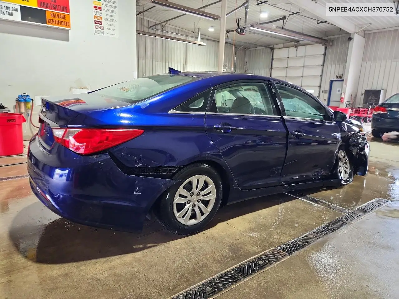 2012 HYUNDAI SONATA VIN 5NPEB4ACXCH370752 — фото 3