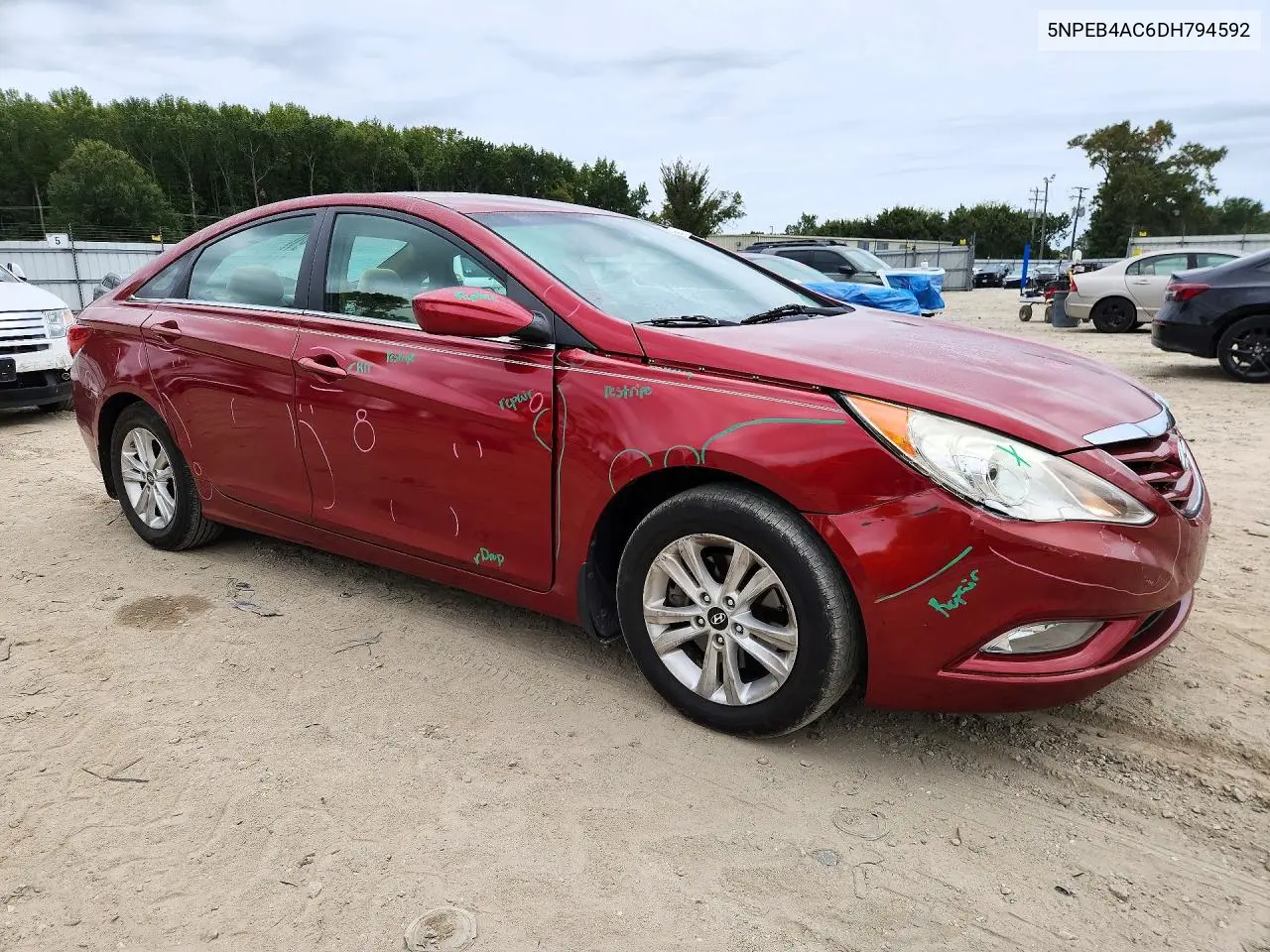 2013 HYUNDAI SONATA VIN 5NPEB4AC6DH794592 — фото 4