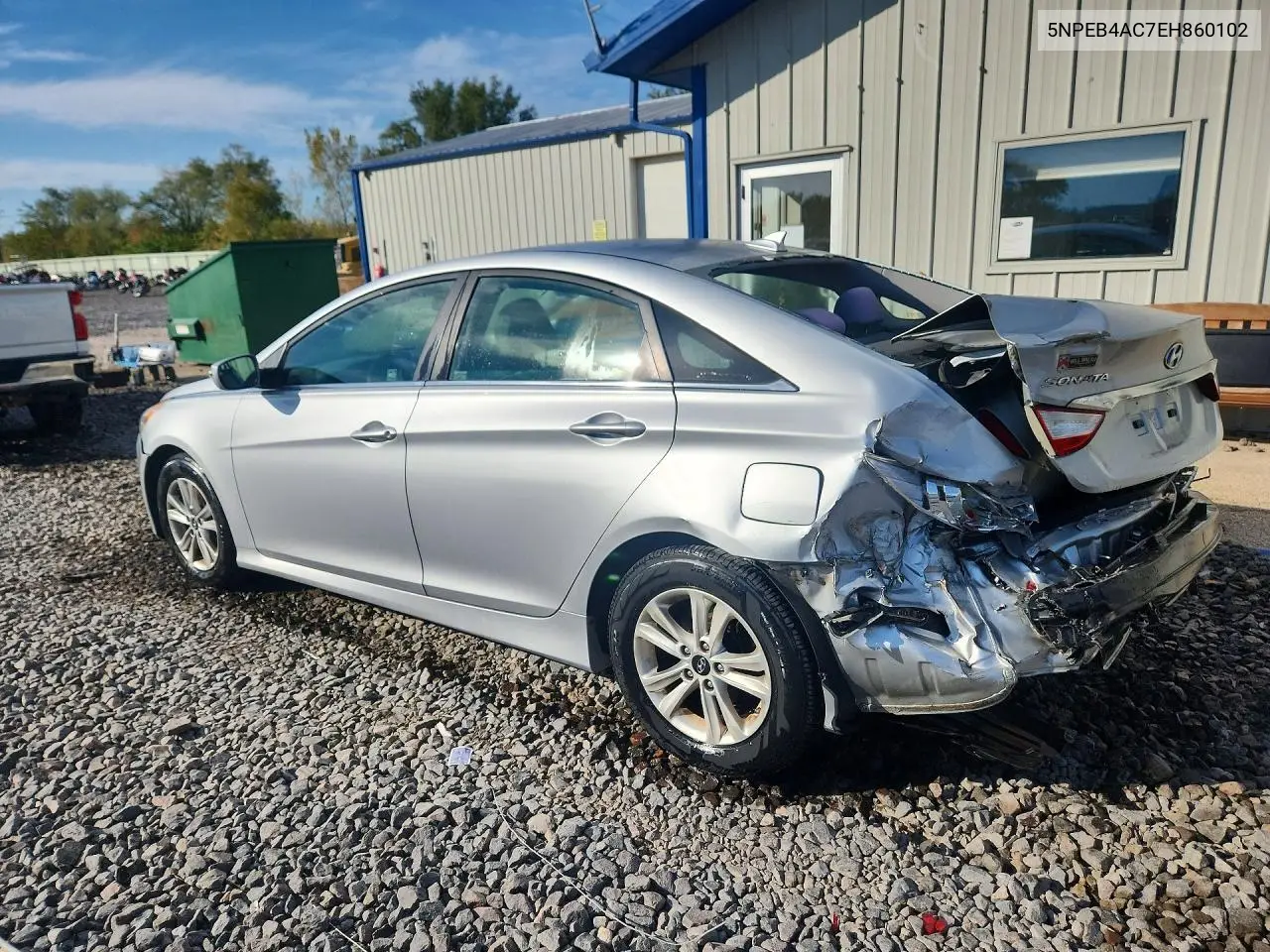 2014 HYUNDAI SONATA VIN 5NPEB4AC7EH860102 — фото 2