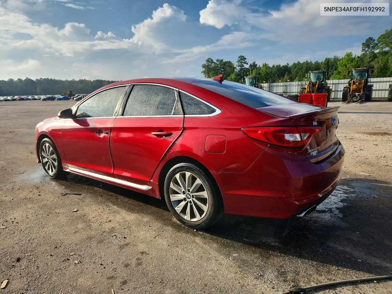 2015 HYUNDAI SONATA VIN 5NPE34AF0FH192992 — фото 3