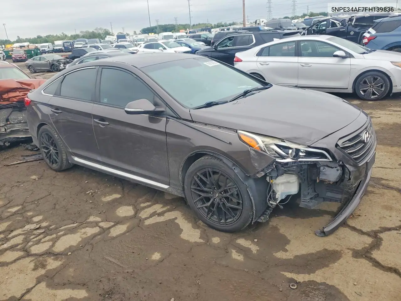 2015 HYUNDAI SONATA VIN 5NPE34AF7FH139836 — фото 4