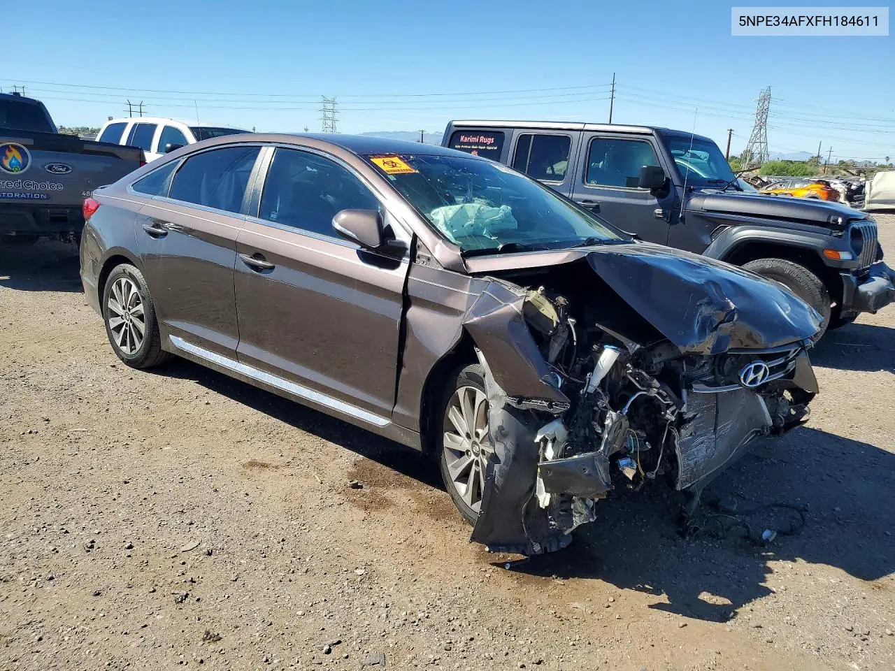 2015 HYUNDAI SONATA VIN 5NPE34AFXFH184611 — фото 4