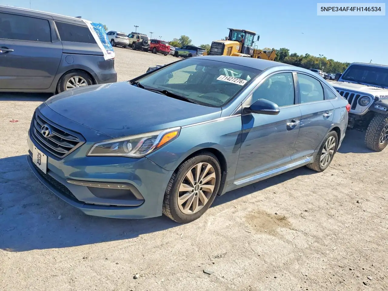 HYUNDAI SONATA 2015, VIN 5NPE34AF4FH146534