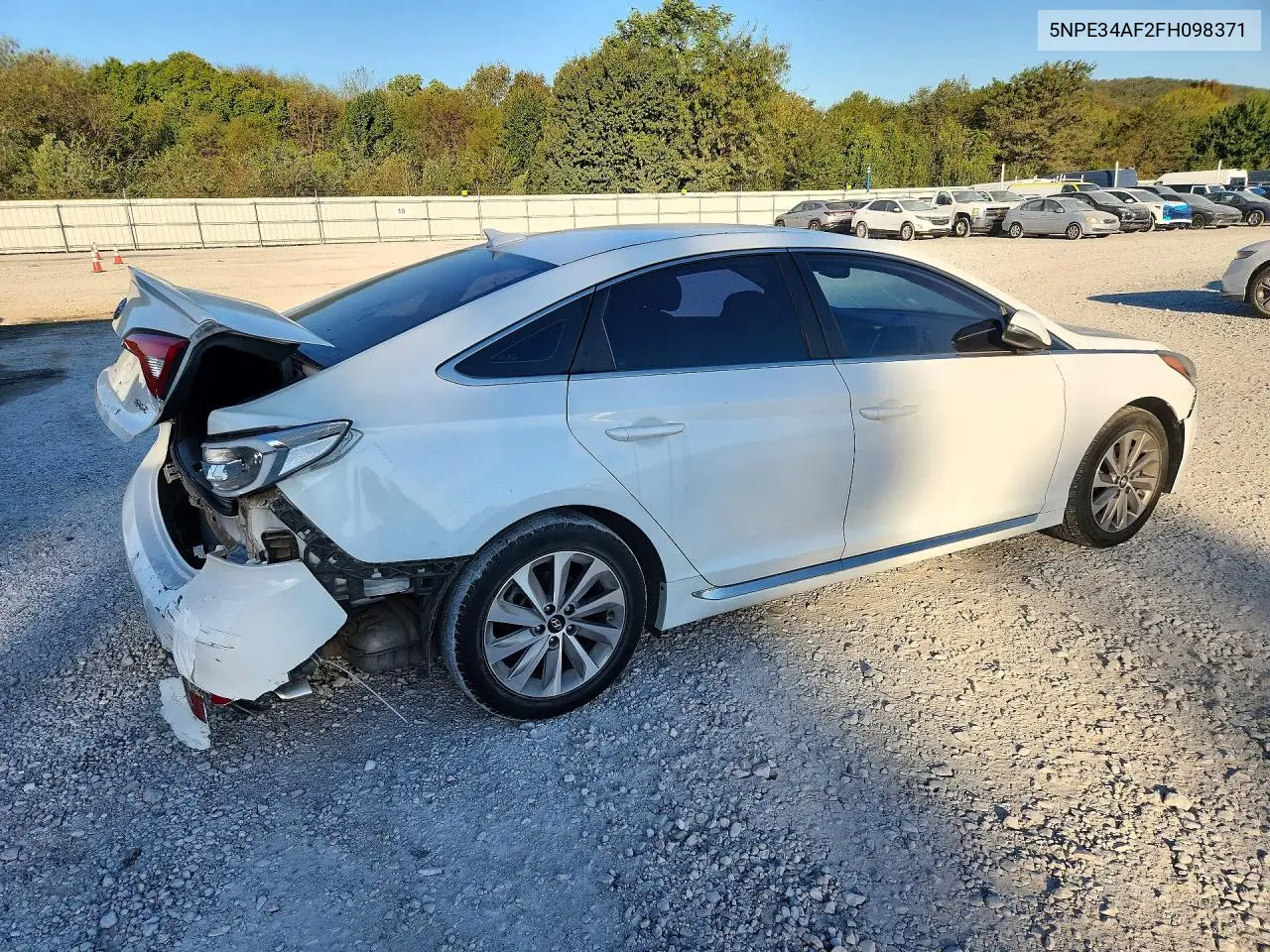 2015 HYUNDAI SONATA VIN 5NPE34AF2FH098371 — фото 3