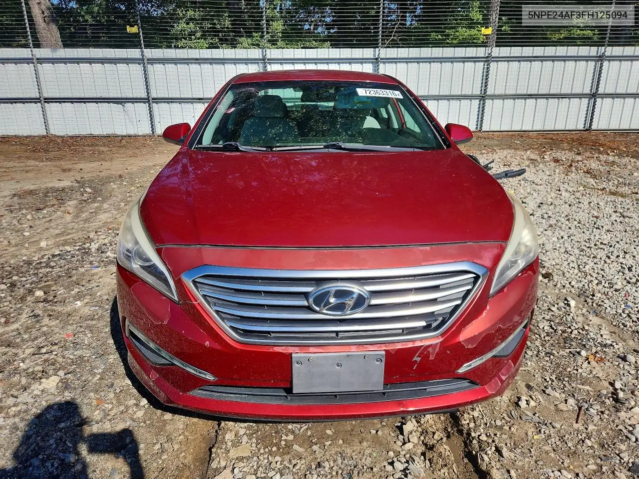 2015 HYUNDAI SONATA VIN 5NPE24AF3FH125094 — фото 5