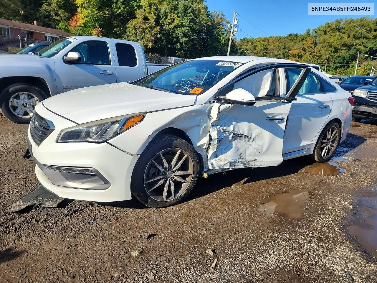 HYUNDAI SONATA 2015, VIN 5NPE34AB5FH246493