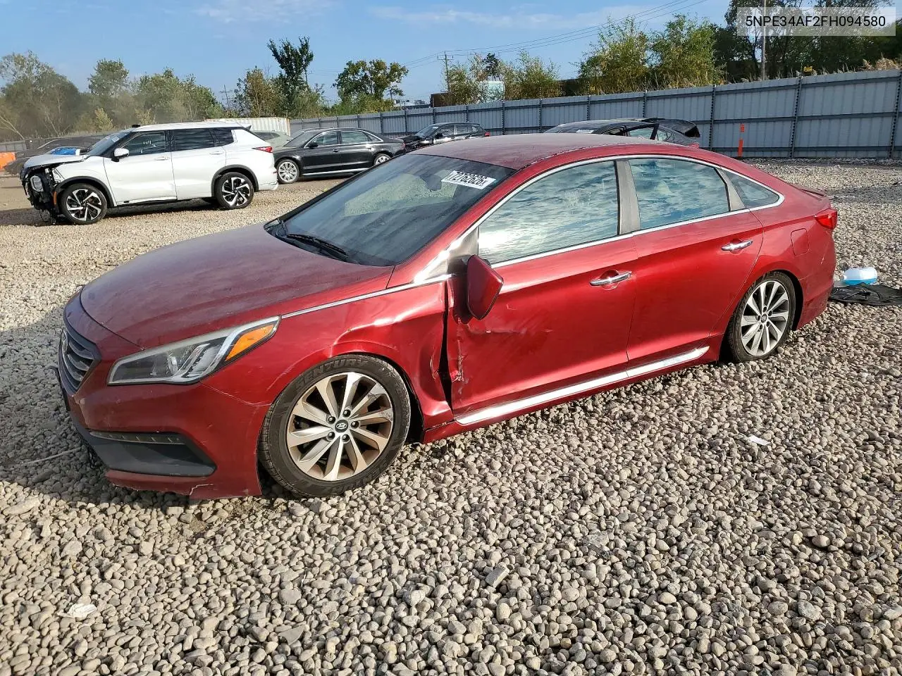 HYUNDAI SONATA 2015, VIN 5NPE34AF2FH094580