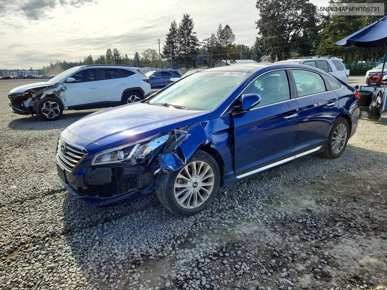 HYUNDAI SONATA 2015, VIN 5NPE34AF6FH105791