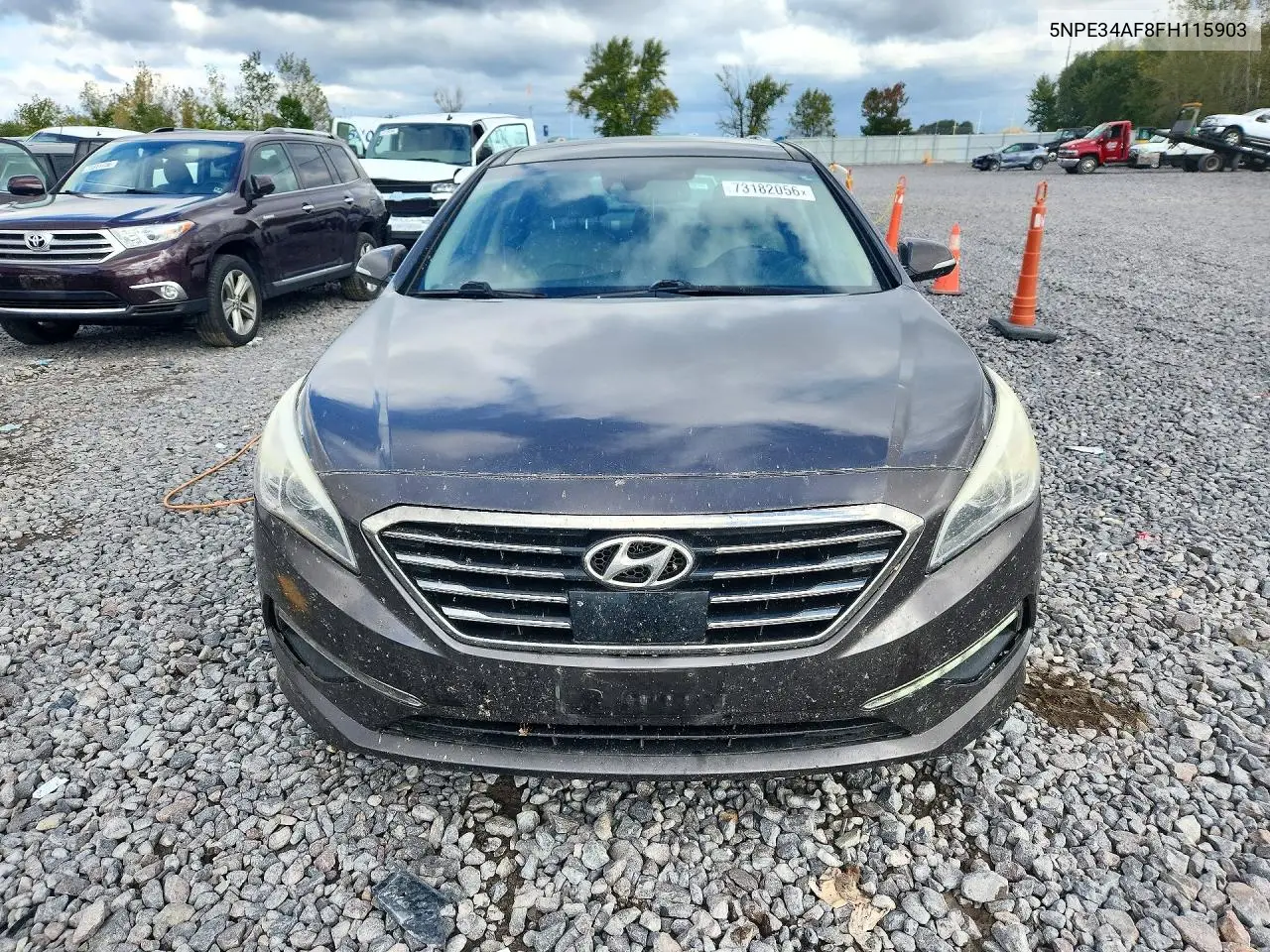2015 HYUNDAI SONATA VIN 5NPE34AF8FH115903 — фото 5