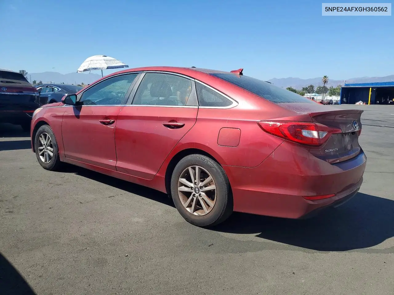2016 HYUNDAI SONATA VIN 5NPE24AFXGH360562 — фото 2