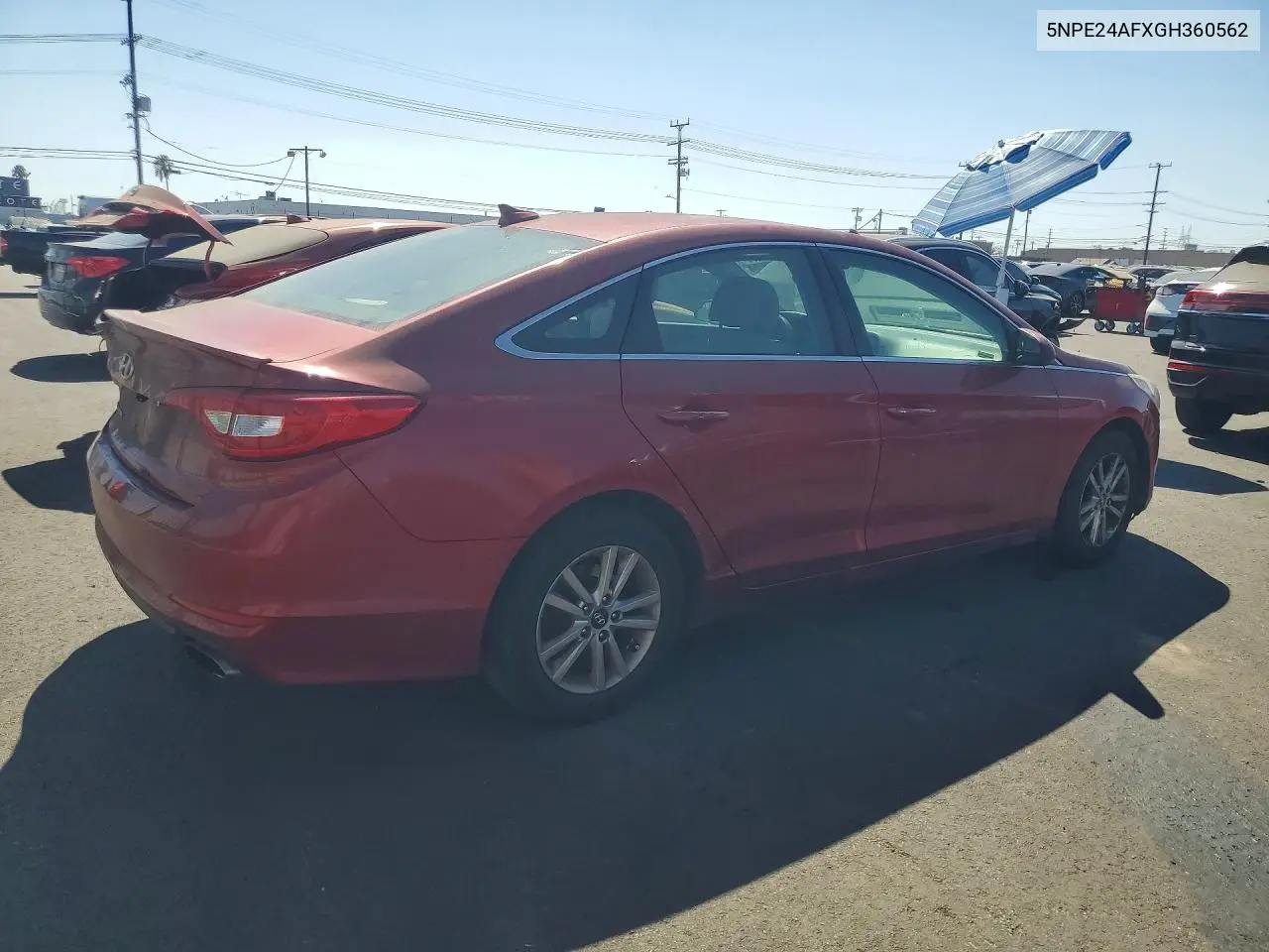 2016 HYUNDAI SONATA VIN 5NPE24AFXGH360562 — фото 3