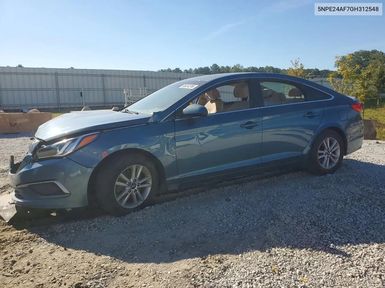 HYUNDAI SONATA 2016, VIN 5NPE24AF7GH312548