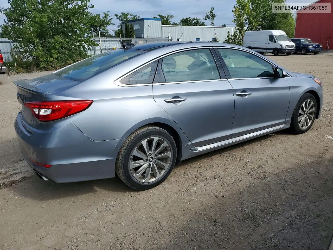 2016 HYUNDAI SONATA VIN 5NPE34AF7GH367059 — фото 3