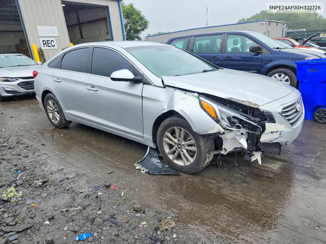 2016 HYUNDAI SONATA VIN 5NPE24AF0GH322726 — фото 4