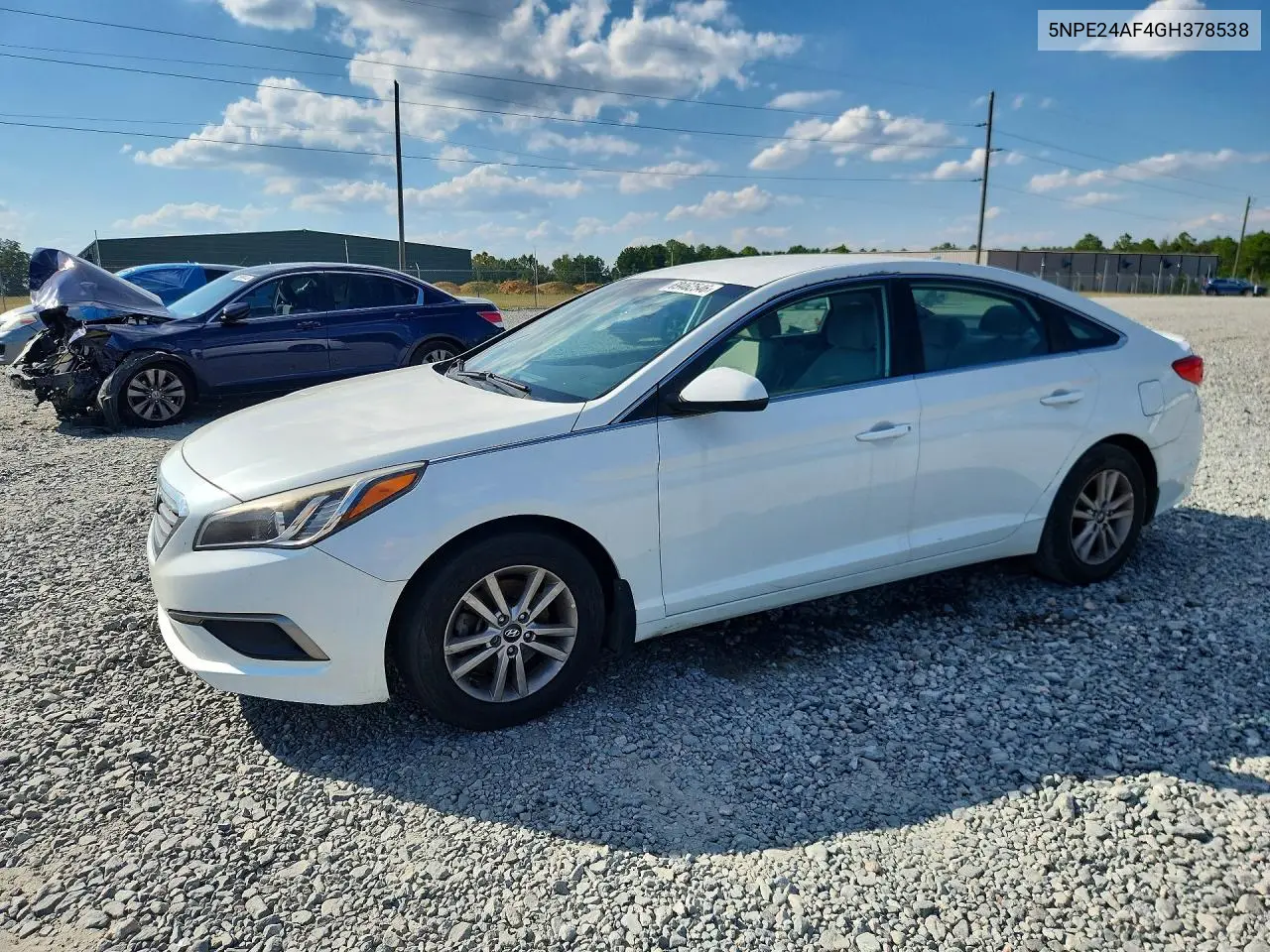 HYUNDAI SONATA 2016, VIN 5NPE24AF4GH378538