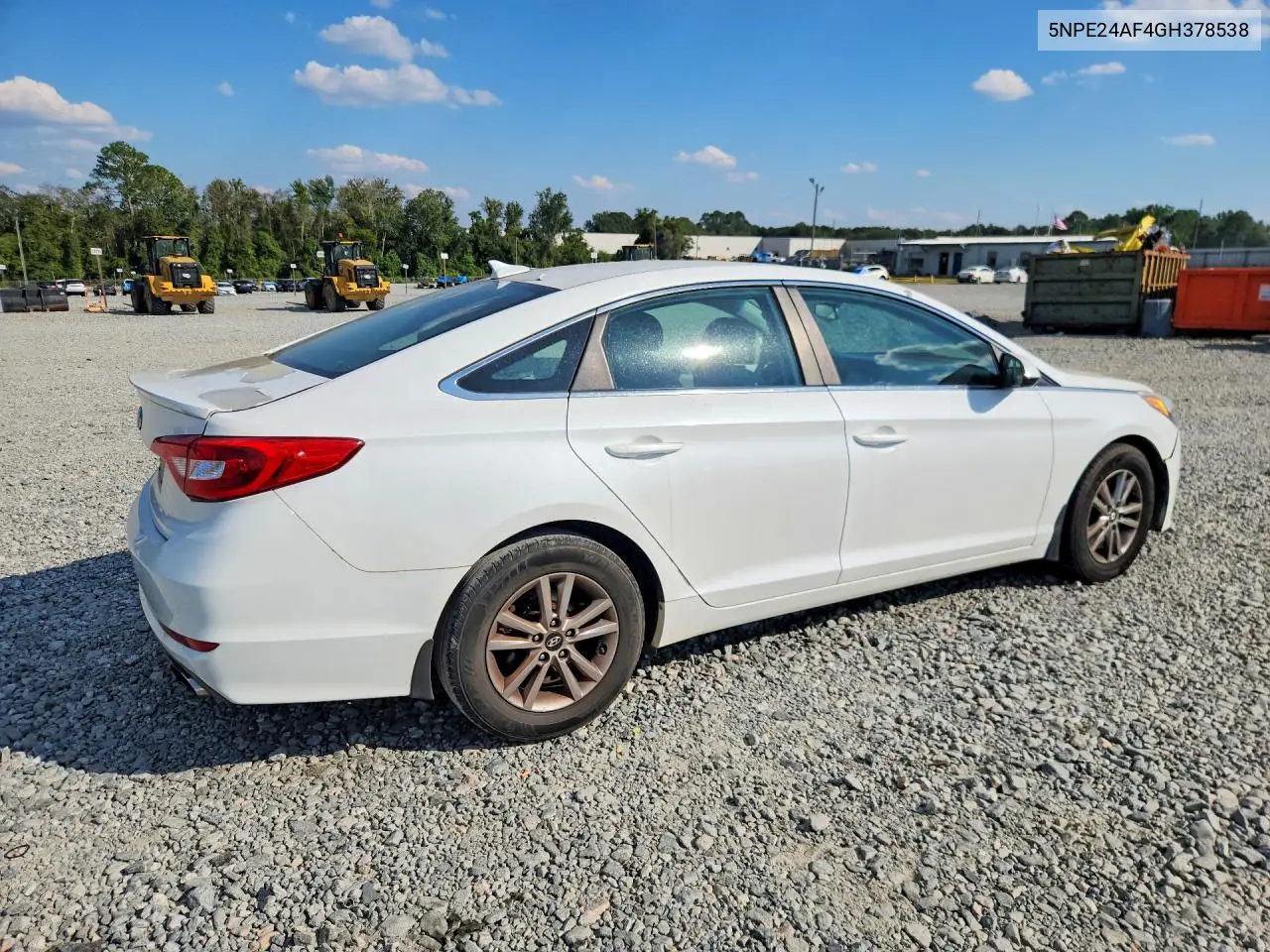2016 HYUNDAI SONATA VIN 5NPE24AF4GH378538 — фото 3