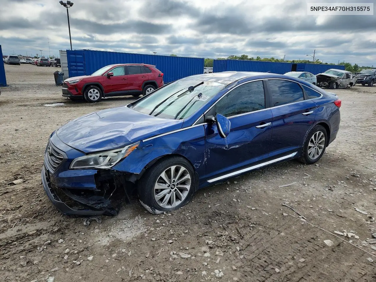 HYUNDAI SONATA 2016, VIN 5NPE34AF7GH315575