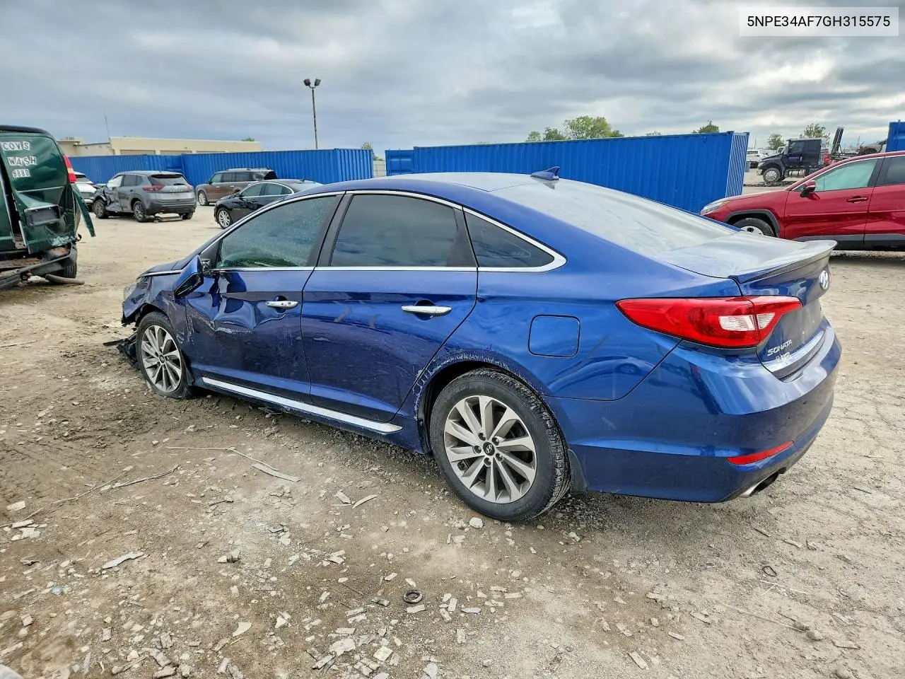 2016 HYUNDAI SONATA VIN 5NPE34AF7GH315575 — фото 2