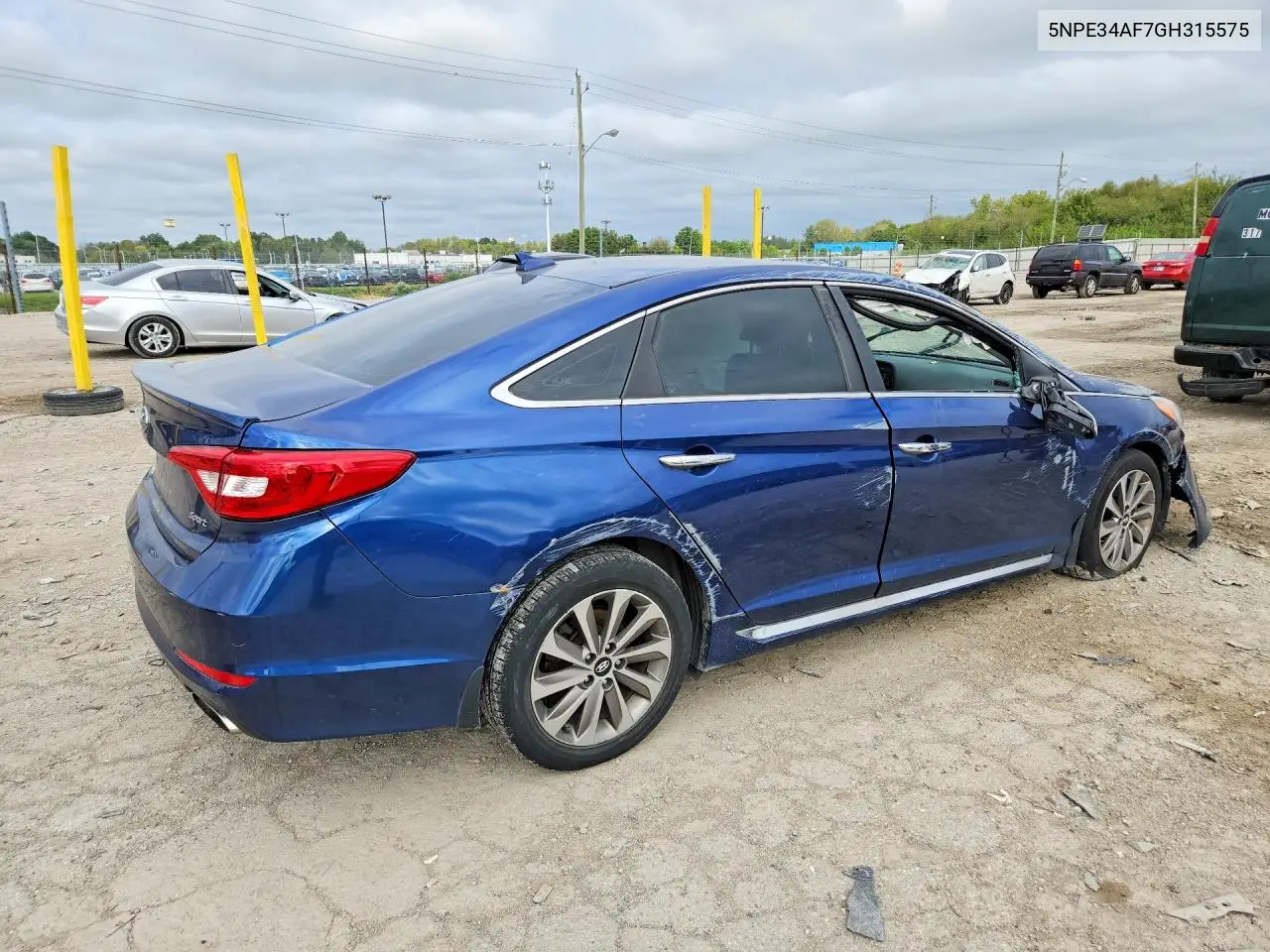 2016 HYUNDAI SONATA VIN 5NPE34AF7GH315575 — фото 3