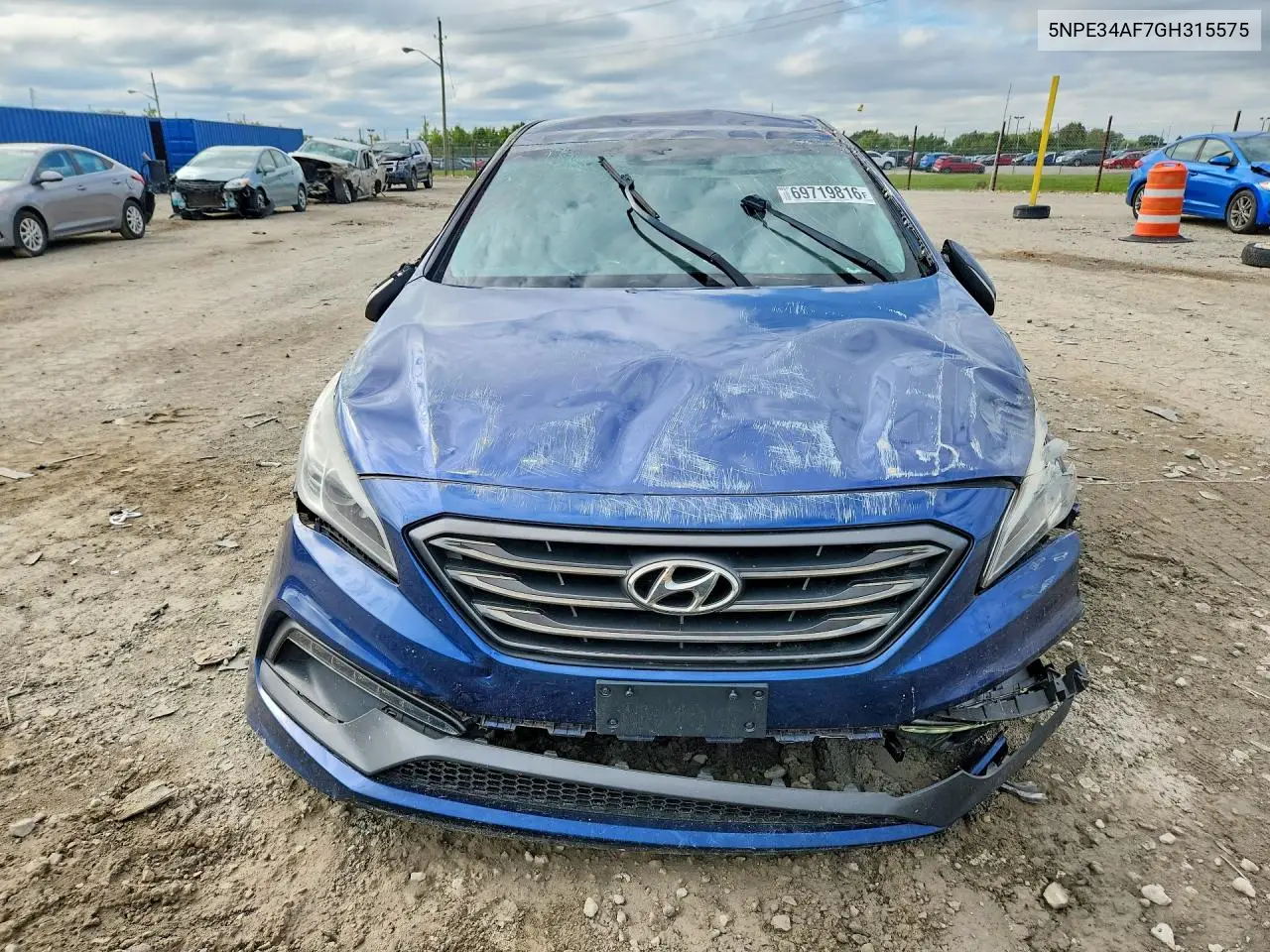 2016 HYUNDAI SONATA VIN 5NPE34AF7GH315575 — фото 5