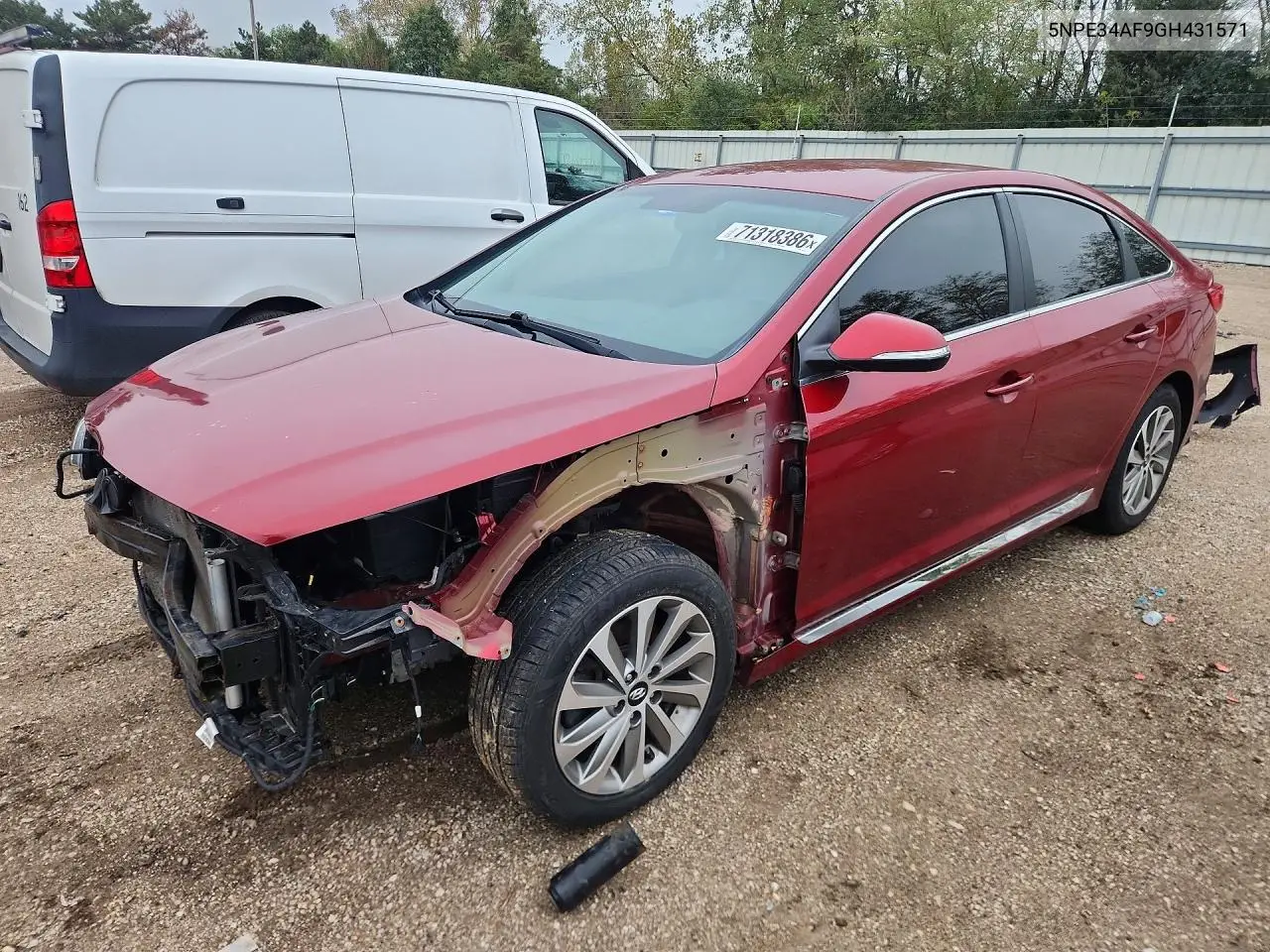 HYUNDAI SONATA 2016, VIN 5NPE34AF9GH431571