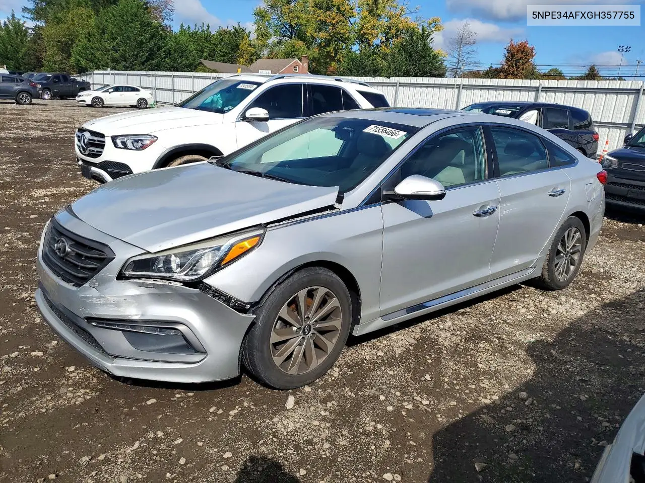 HYUNDAI SONATA 2016, VIN 5NPE34AFXGH357755