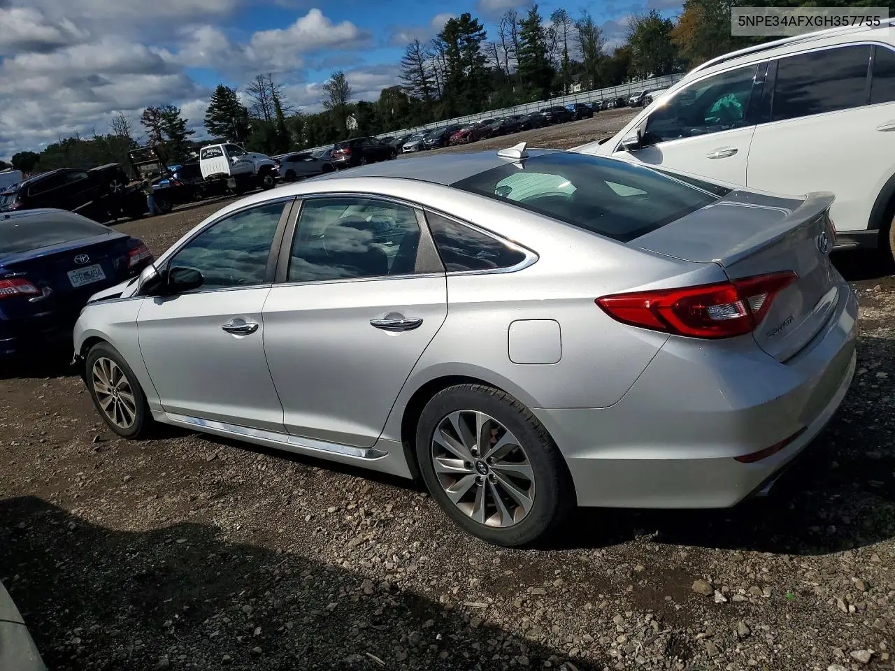 2016 HYUNDAI SONATA VIN 5NPE34AFXGH357755 — фото 2