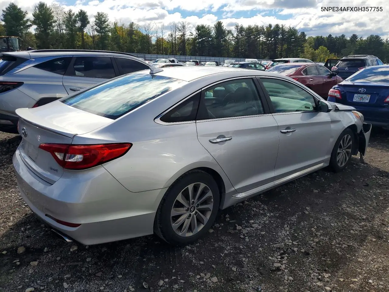 2016 HYUNDAI SONATA VIN 5NPE34AFXGH357755 — фото 3