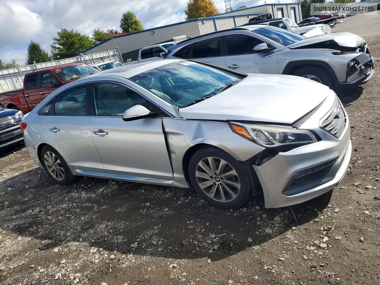 2016 HYUNDAI SONATA VIN 5NPE34AFXGH357755 — фото 4