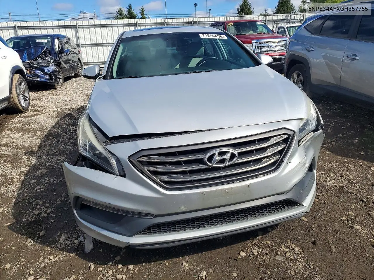 2016 HYUNDAI SONATA VIN 5NPE34AFXGH357755 — фото 5