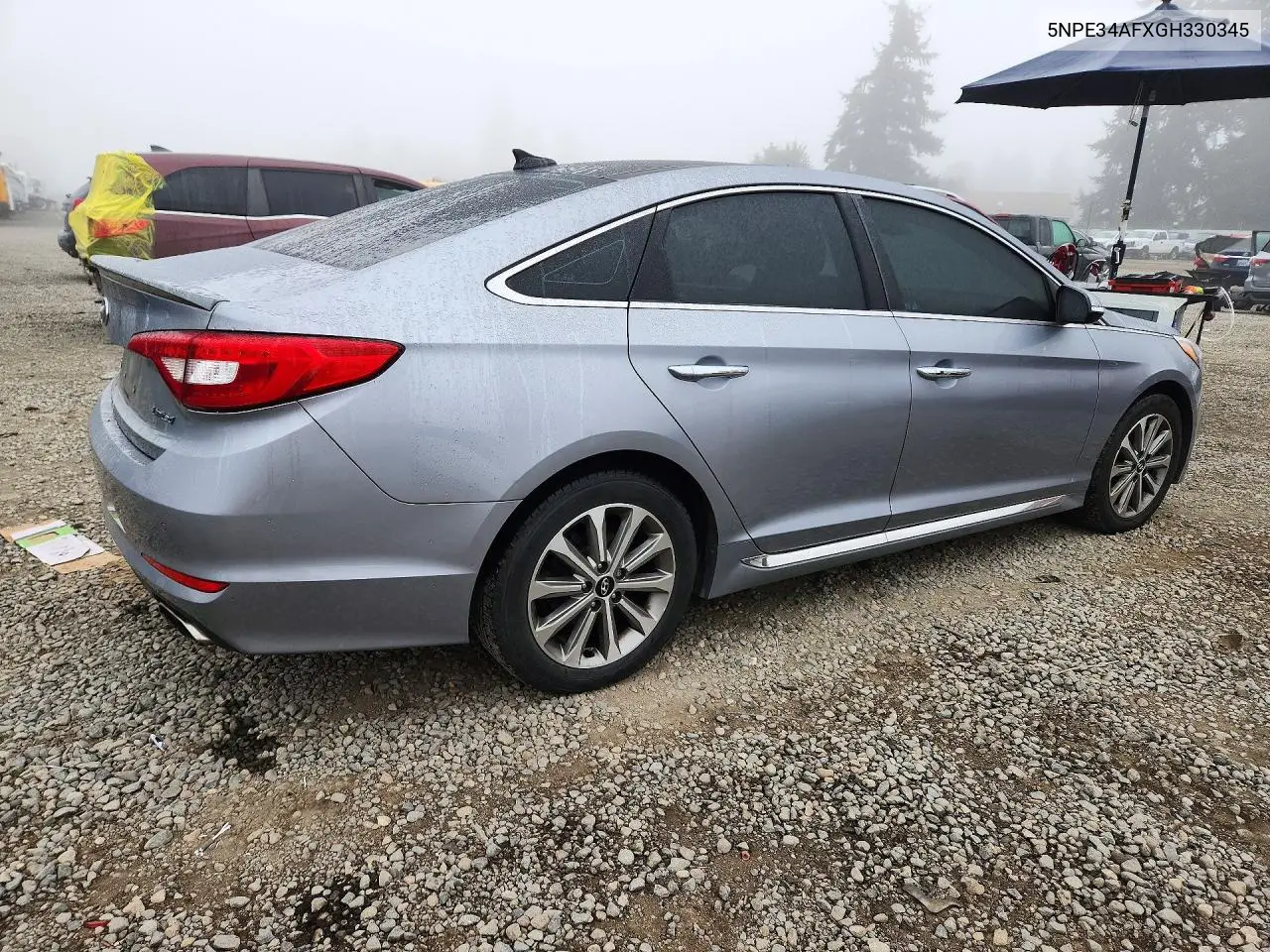 2016 HYUNDAI SONATA VIN 5NPE34AFXGH330345 — фото 3