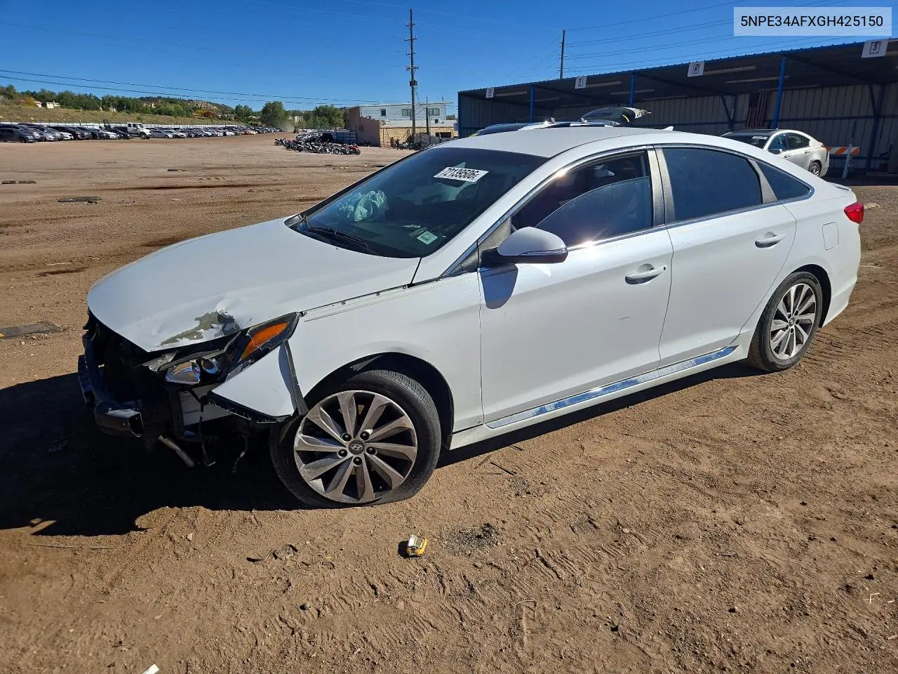 HYUNDAI SONATA 2016, VIN 5NPE34AFXGH425150