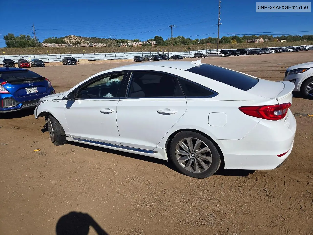 2016 HYUNDAI SONATA VIN 5NPE34AFXGH425150 — фото 2