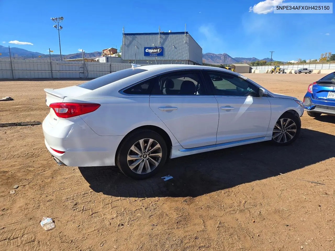 2016 HYUNDAI SONATA VIN 5NPE34AFXGH425150 — фото 3