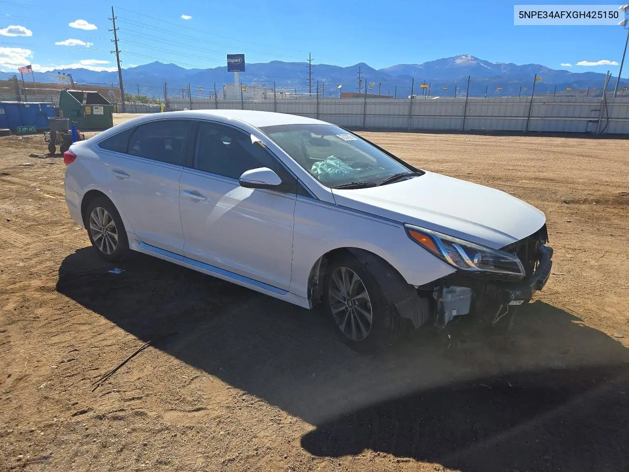 2016 HYUNDAI SONATA VIN 5NPE34AFXGH425150 — фото 4