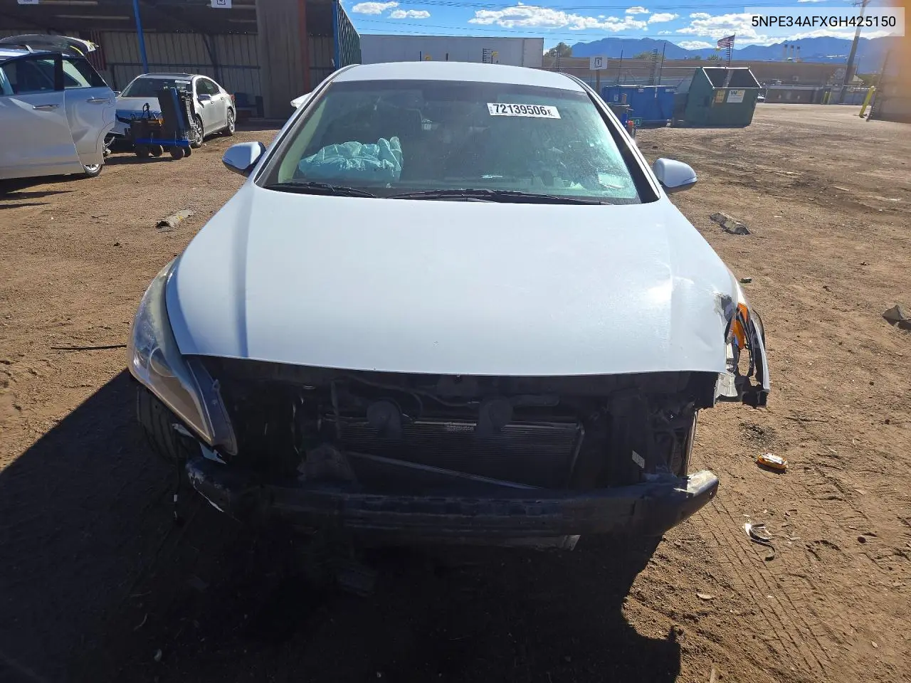 2016 HYUNDAI SONATA VIN 5NPE34AFXGH425150 — фото 5