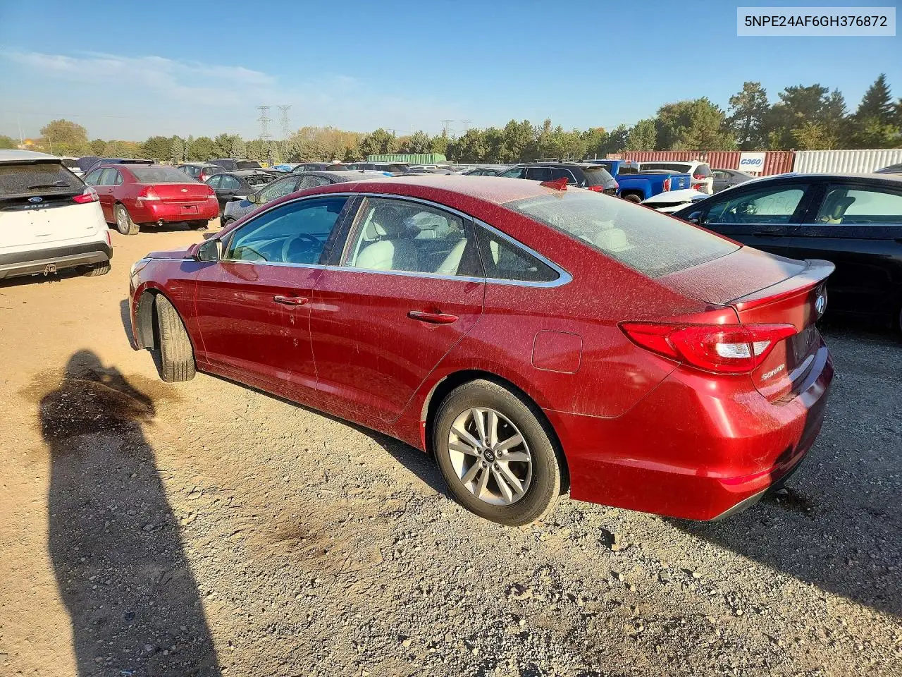 2016 HYUNDAI SONATA VIN 5NPE24AF6GH376872 — фото 2
