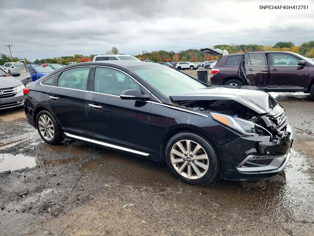 2016 HYUNDAI SONATA VIN 5NPE34AF4GH412751 — фото 4