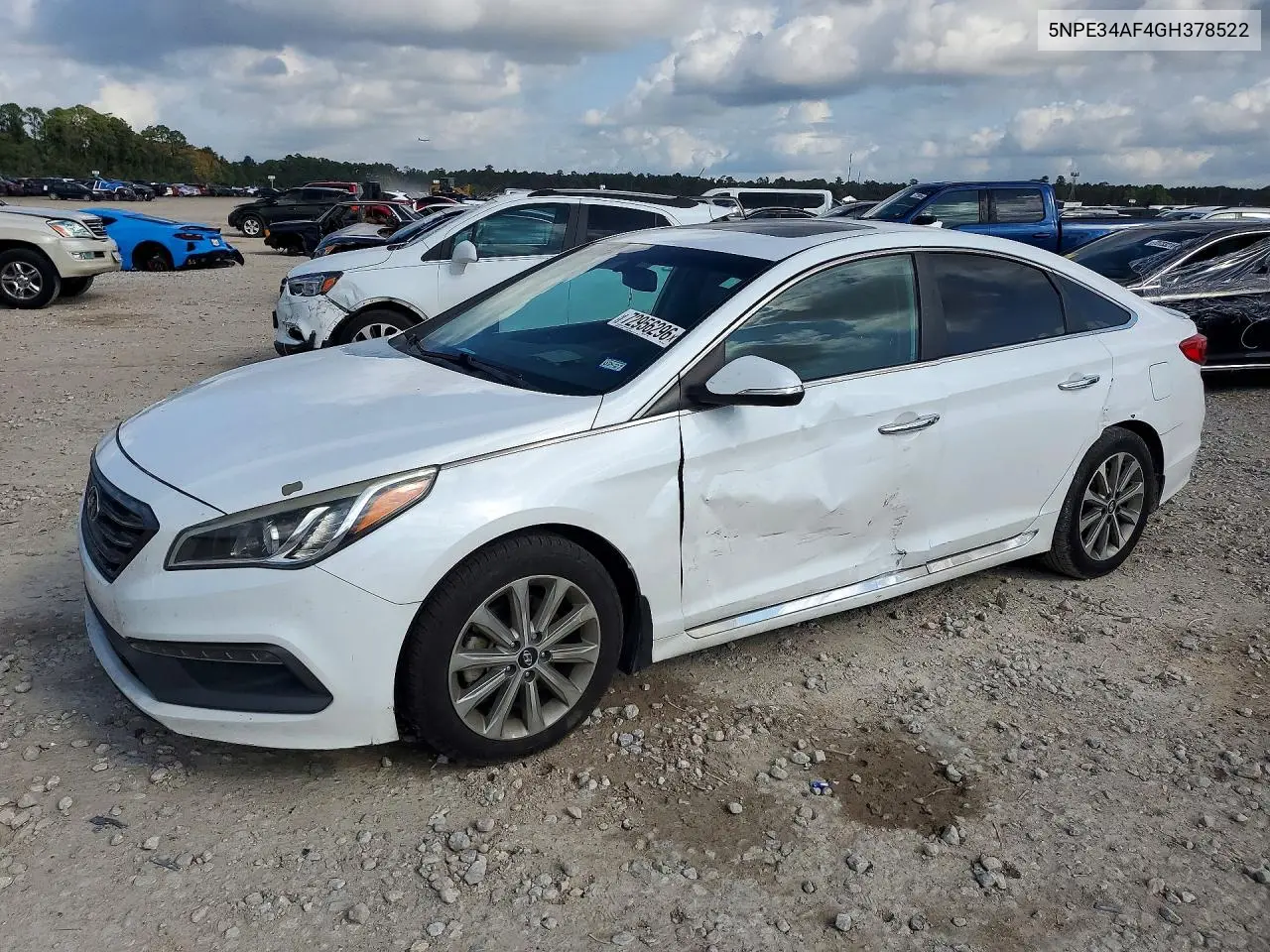 HYUNDAI SONATA 2016, VIN 5NPE34AF4GH378522