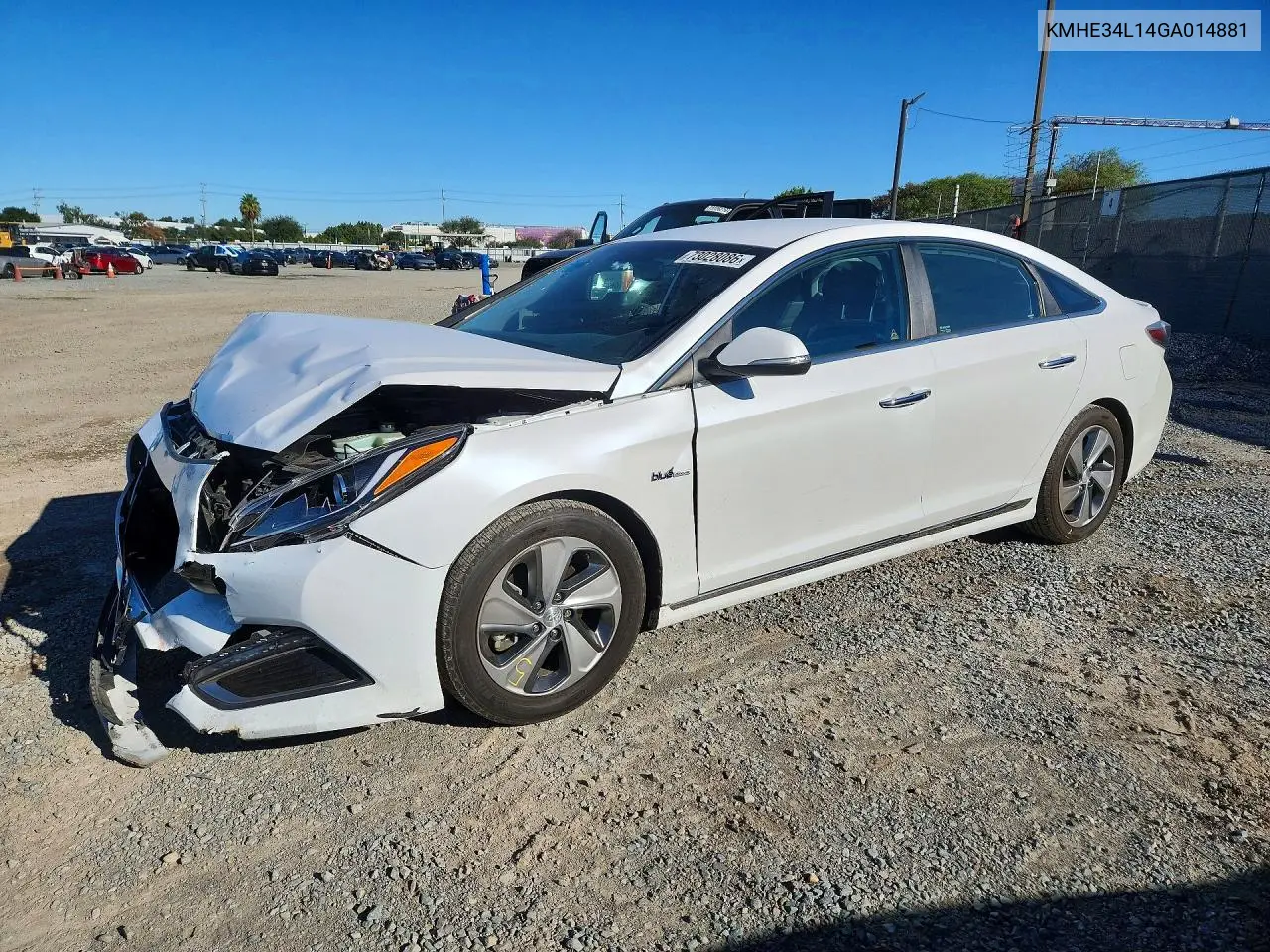 HYUNDAI SONATA 2016, VIN KMHE34L14GA014881