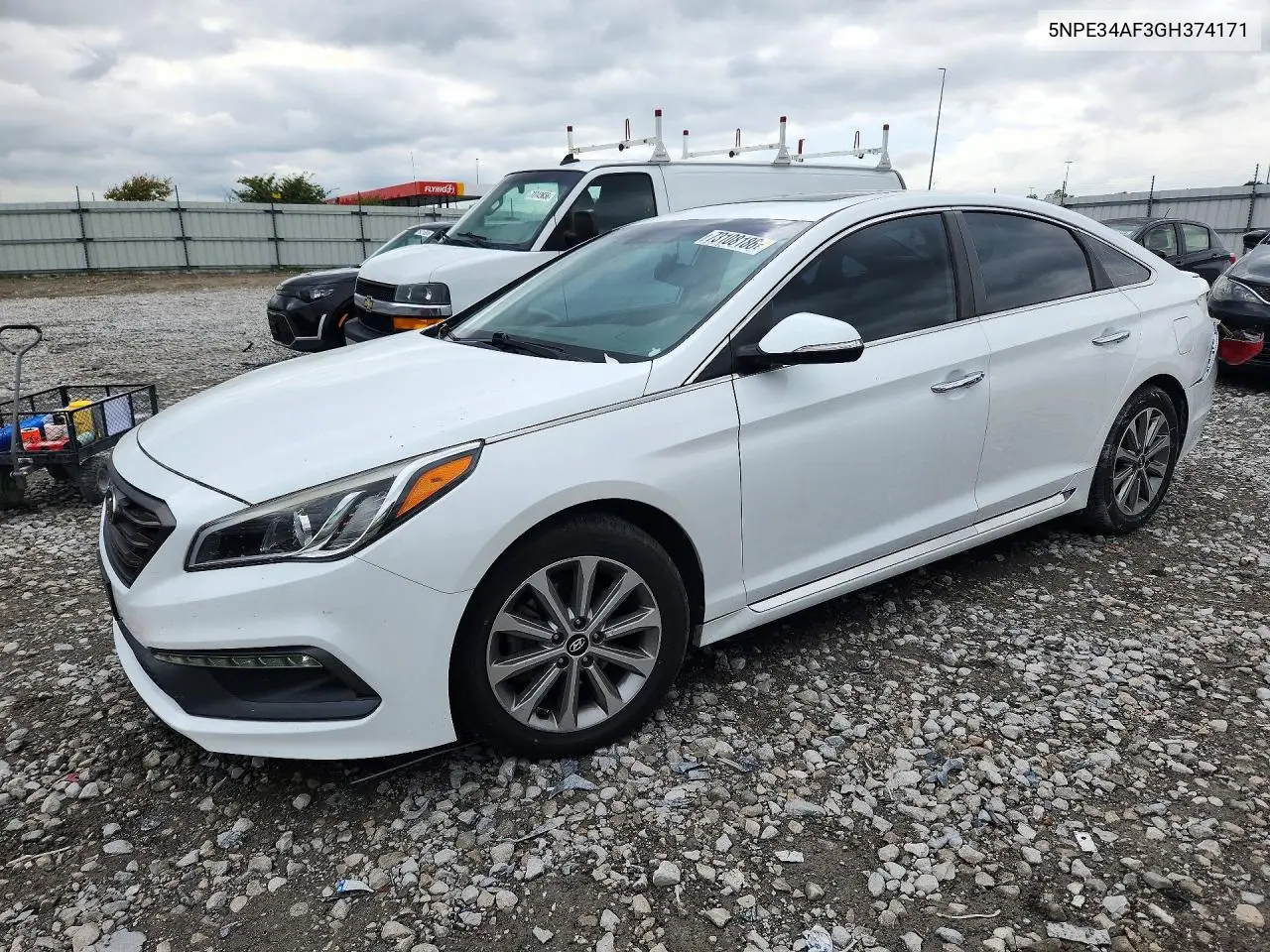 HYUNDAI SONATA 2016, VIN 5NPE34AF3GH374171